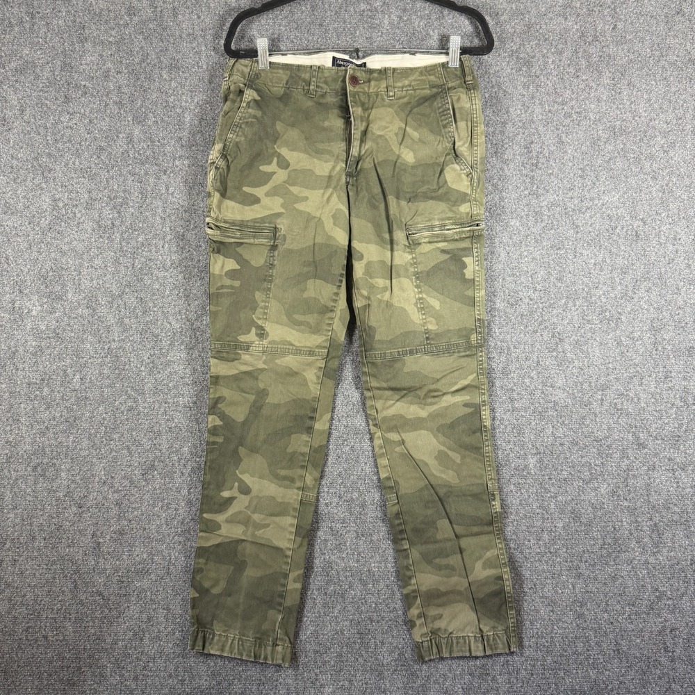 Abercrombie & Fitch Langdon Skinny Stretch Camo Cargo Jogger Pants 31x32 #3451